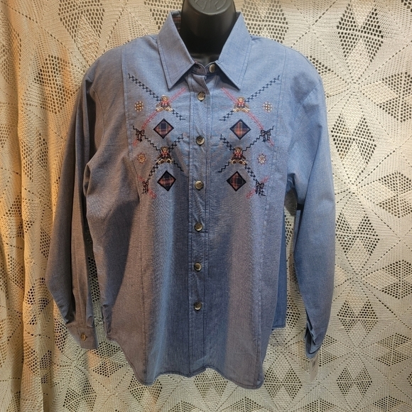 Napa Valley large button down long sleeve shirt with embroidery. NWT - Picture 1 of 16